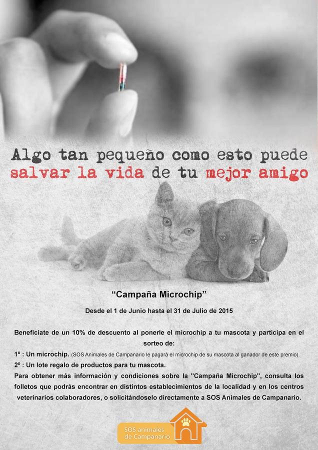 SOS Animales de Campanario inicia una campaña para concienciar de la importancia del microchip en las mascotas