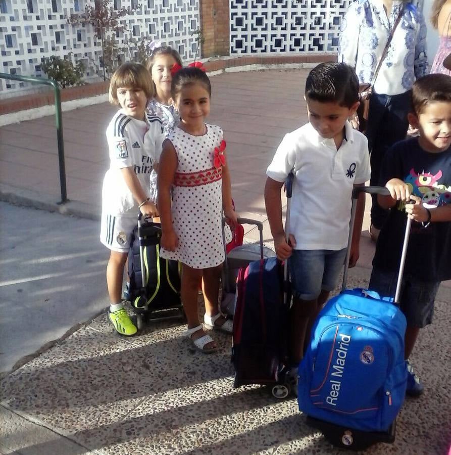 Niños el año pasado, en el primer día de clase. 