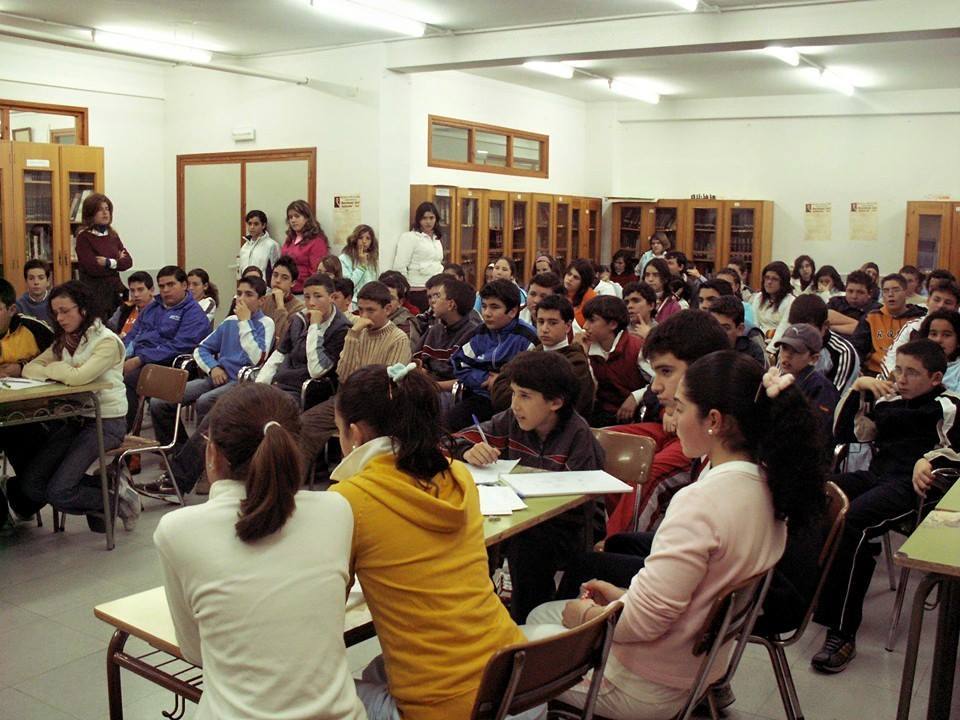 Alumnos del IES Bartolomé José Gallardo en una actividad de una semana cultural. 