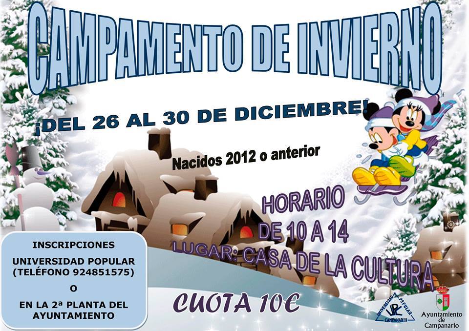 El Ayuntamiento organiza un campamento de invierno del 26 al 30 de diciembre