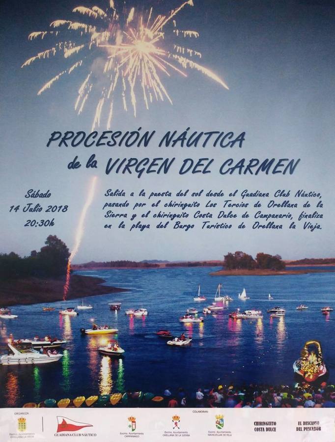 Este sábado 14, procesión náutica de la Virgen del Carmen en el pantano