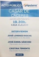 El PP presenta hoy a su candidato a la alcaldía en un acto público