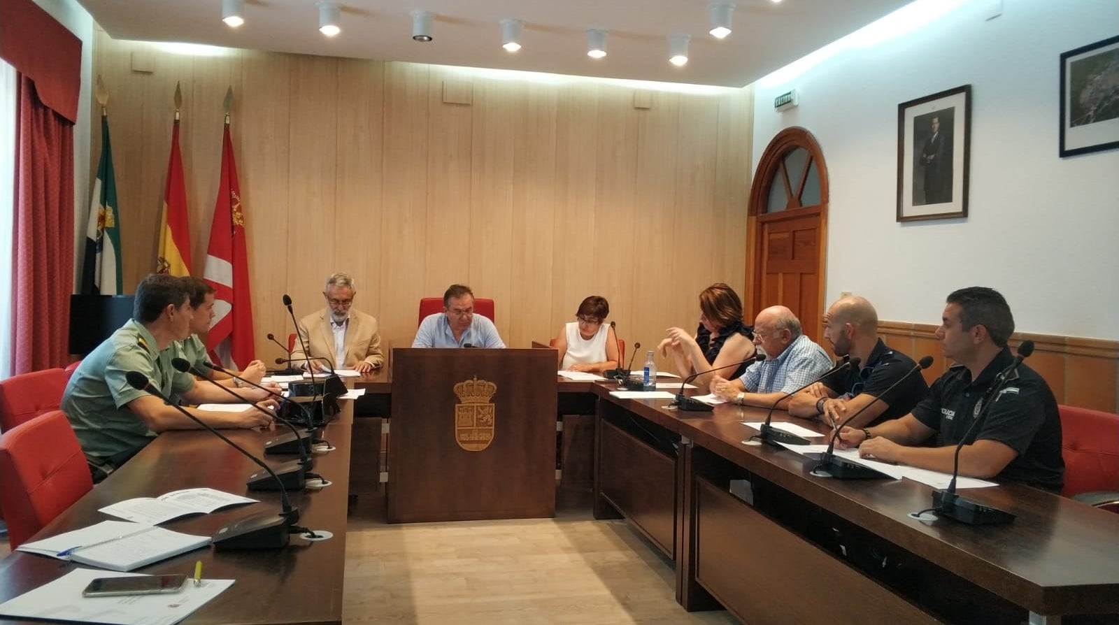 Participantes en la Junta Local de Seguridad esta mañana. 