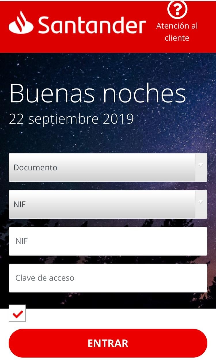 Pantalla de la página web a la que la joven fue redireccionada tras pinchar en el link de su email. CEDIDA