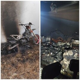 Unos vecinos denuncian el incendio de su casa de campo en la zona de La Perala y el robo de dos motos y un mini quad