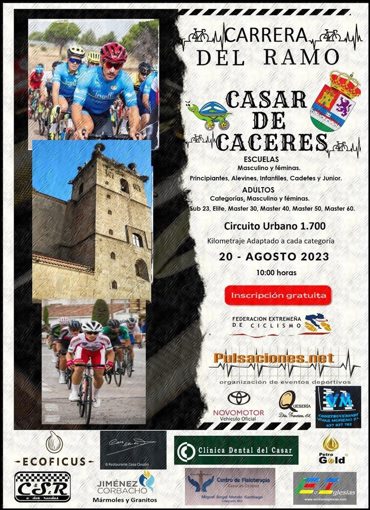 Casar de Cáceres organiza una Carrera ciclista gratuita para el 20 de agosto