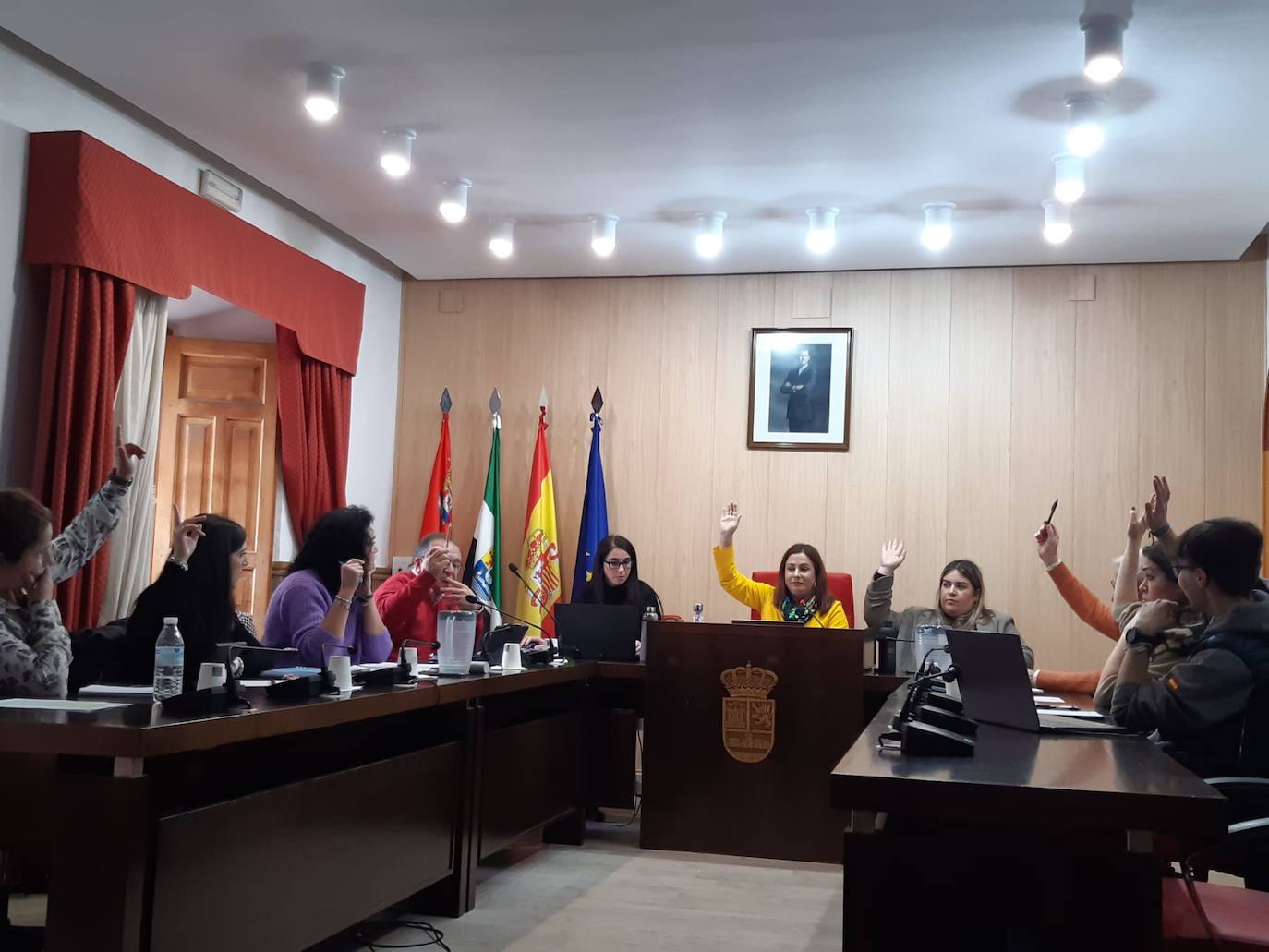 La sesión plenaria extraordinaria en un momento de la votación.