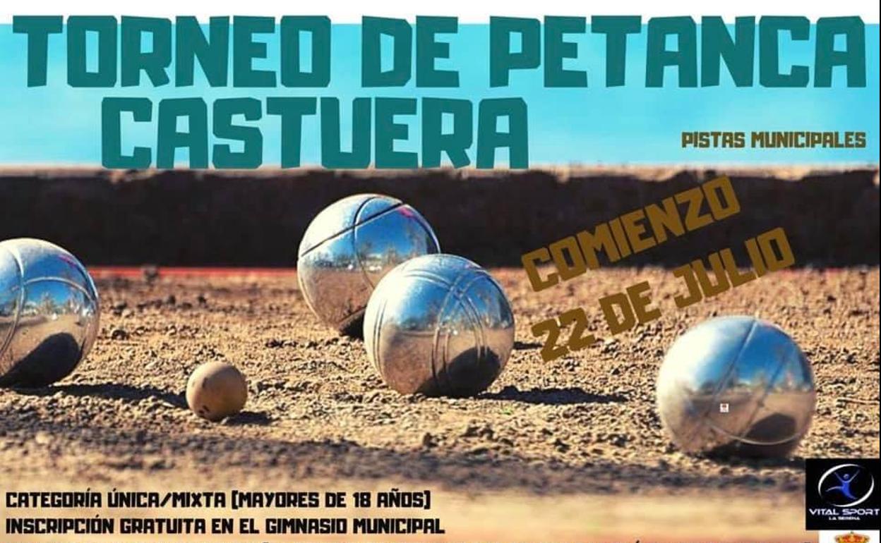 Cartel de la liga de verano de petanca 2019 