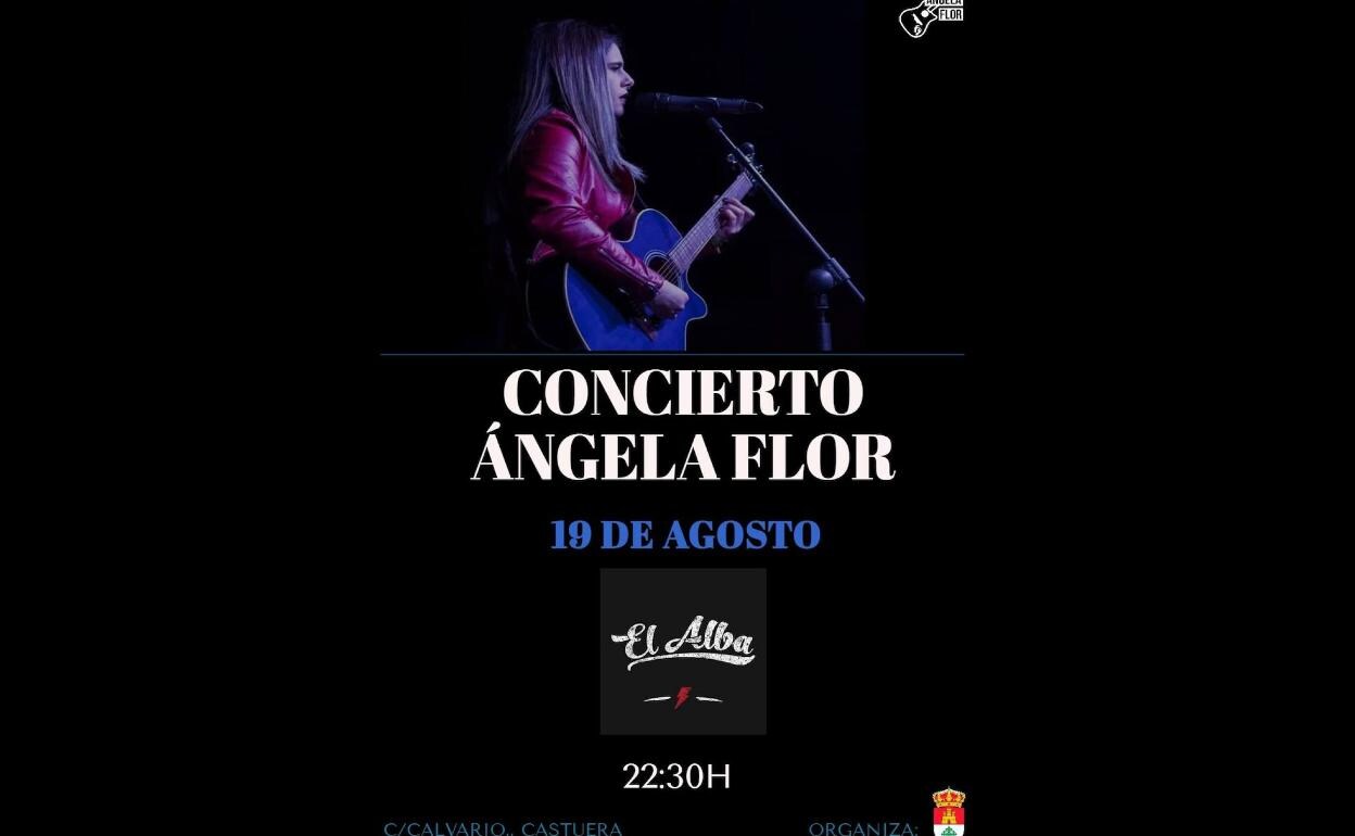 Cartel concierto Ángela Flor 19 agosto 2021.