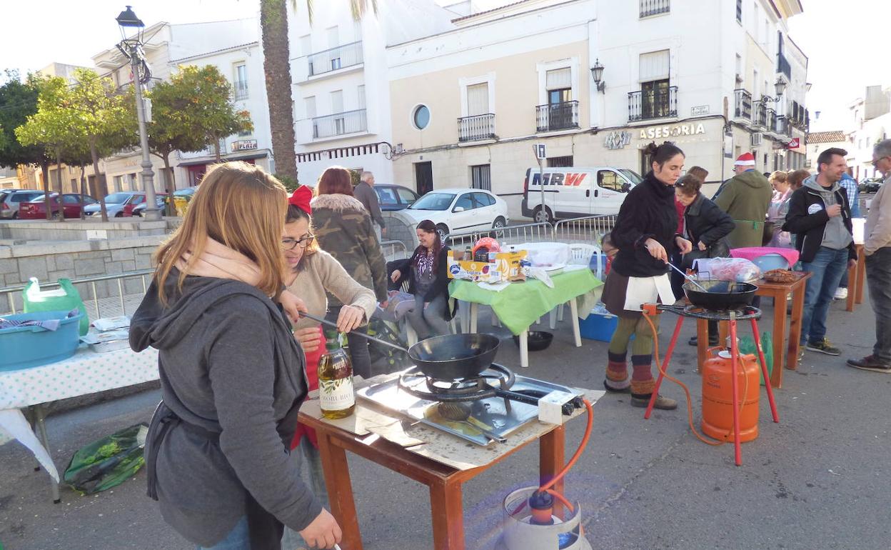 Concurso de migas en la plaza de Espanña en años anteriores 