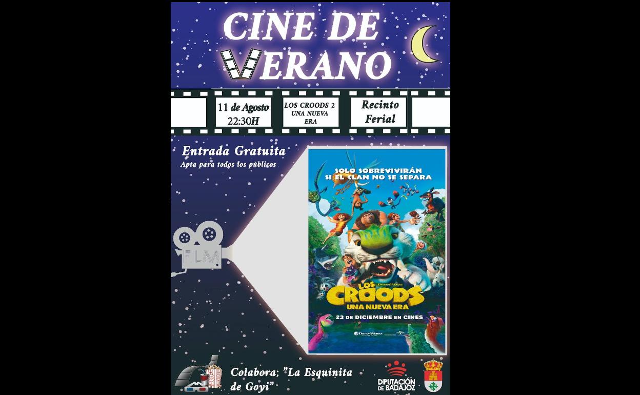 El cine al aire libre del ferial acoge esta noche la proyección de la película 'Los Croods 2: Una nueva era'