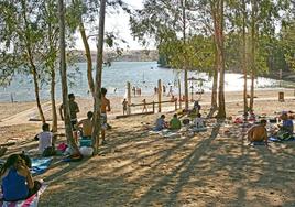 Playa de arena de la Isla del Zújar.