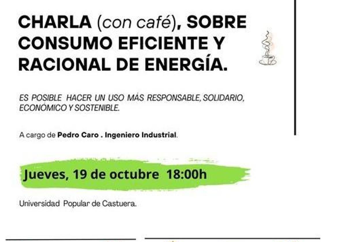 La Universidad Popular programa una charla sobre «consumo eficiente y racional de la energía»