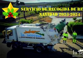 La Mancomunidad informa del horario del servicio de recogida de residuos con motivo de la Navidad