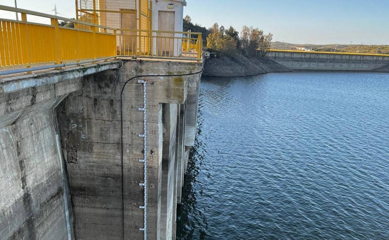 Presa de La Serena el pasado mes de enero. 