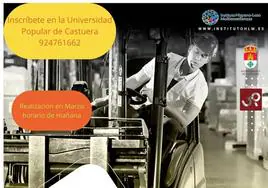 La Universidad Popular oferta un curso gratuito de Carretillero y Manipulación de Alimentos