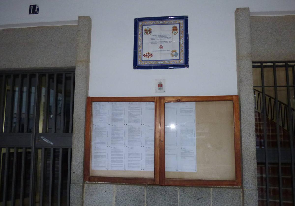 Tablón de anuncios del ayuntamiento.