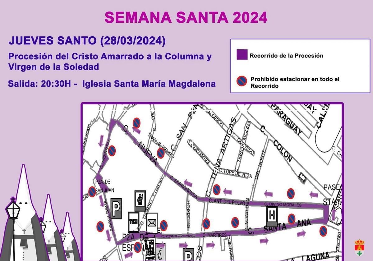 La Policía Local de Castuera anuncia prohibiciones de estacionamientos por las procesiones de Jueves Santo