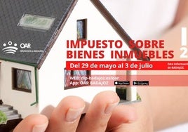 Abierto el periodo de pago del Impuesto sobre Bienes Inmuebles (IBI) hasta el 31 de julio