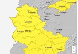 El 112 Extremadura amplía a hoy viernes la alerta amarilla por lluvias y tormentas