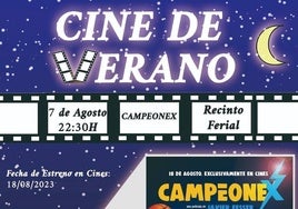 El cine de verano acoge este miércoles 7 de agosto la proyección de la película «Campeonex»