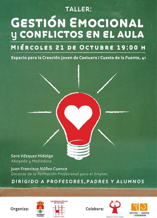 La Universidad Popular y el Espacio para la Creación Joven organizan un taller gratuito de Gestión Emocional y Conflictos en el Aula
