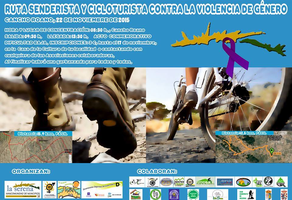 El próximo 22 de noviembre ruta senderista y cicloturista contra la Violencia de Género