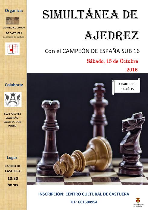 La concejalía de Cultura organiza una simultánea de ajedrez
