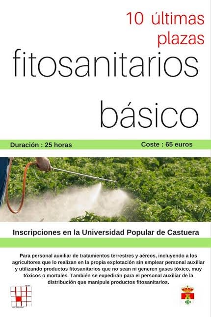 La Universidad Popular organiza un curso de fitosanitarios