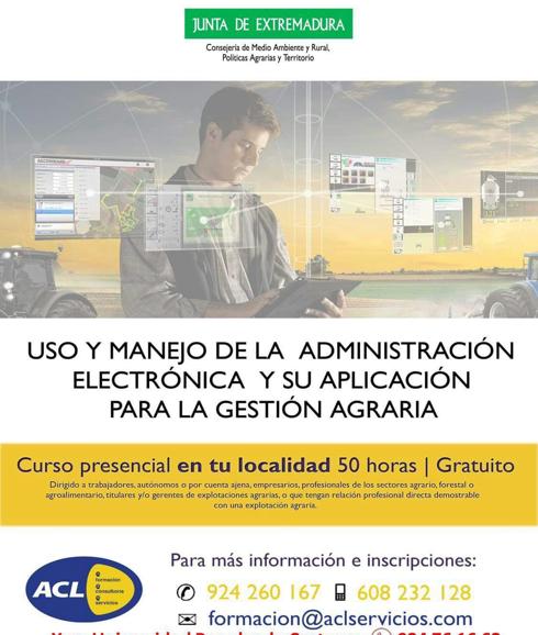 La Universidad Popular anuncia un curso sobre el uso de la administración electrónica y su aplicación para la gestión agraria