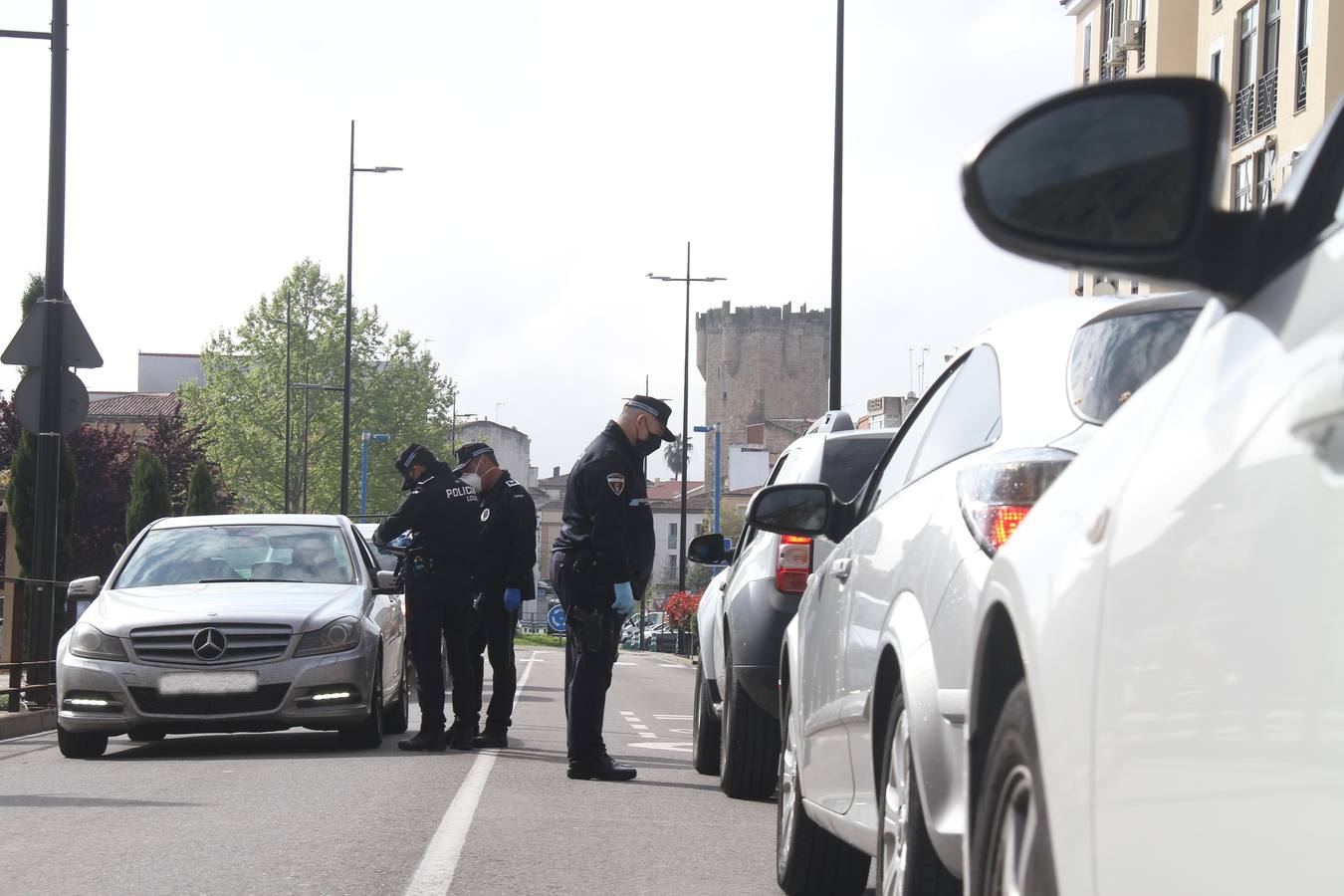 Policía Local realizando controles de tráfico