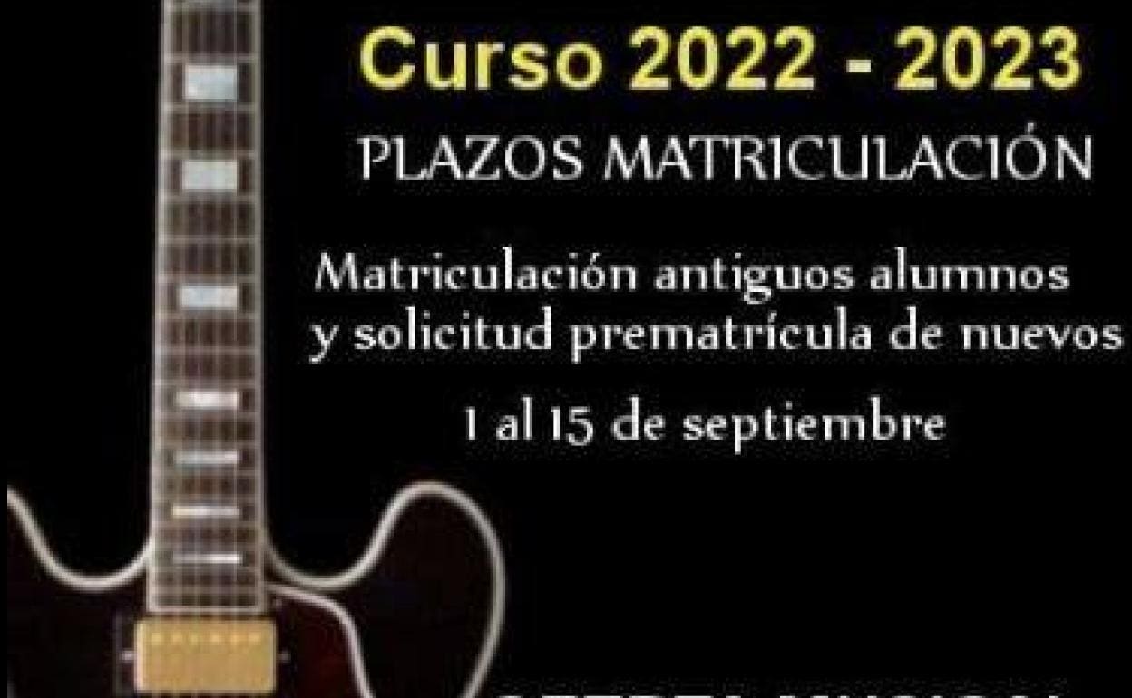 Cartel anunciador del curso y plazos de matriculación. 