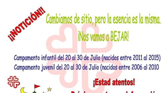 El campamento de Cáritas arciprestal de Coria cambia de sitio