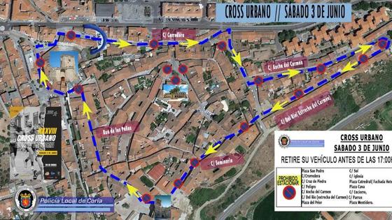 Prohibido estación en varias calles de Coria con motivo de la celebración del XXXVIII Cross Urbano Ciudad de Coria