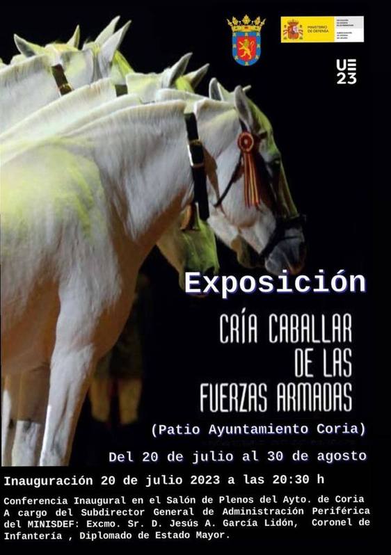 El Ayuntamiento de Coria acoge una exposición de «Cría caballar de las Fuerzas Armadas»