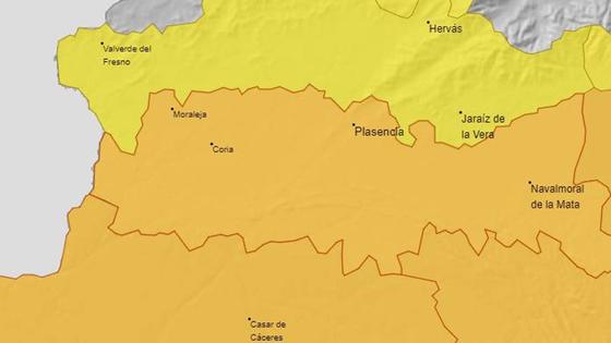 Alerta naranja y roja por calor hasta el viernes en Coria y el Valle del Alagón