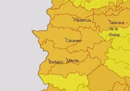 Alerta en Extremadura.