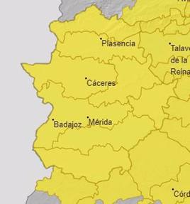 Mapa de Extremadura.