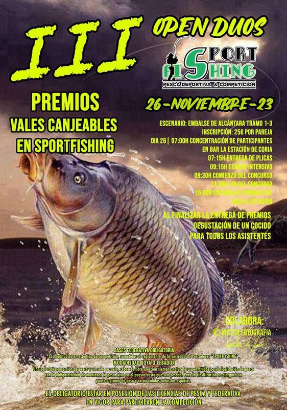 El Sportfishing Coria organiza el III Open Duos