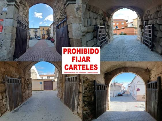 La Policía Local de Coria denunciará a las personas que fijen carteles en la muralla