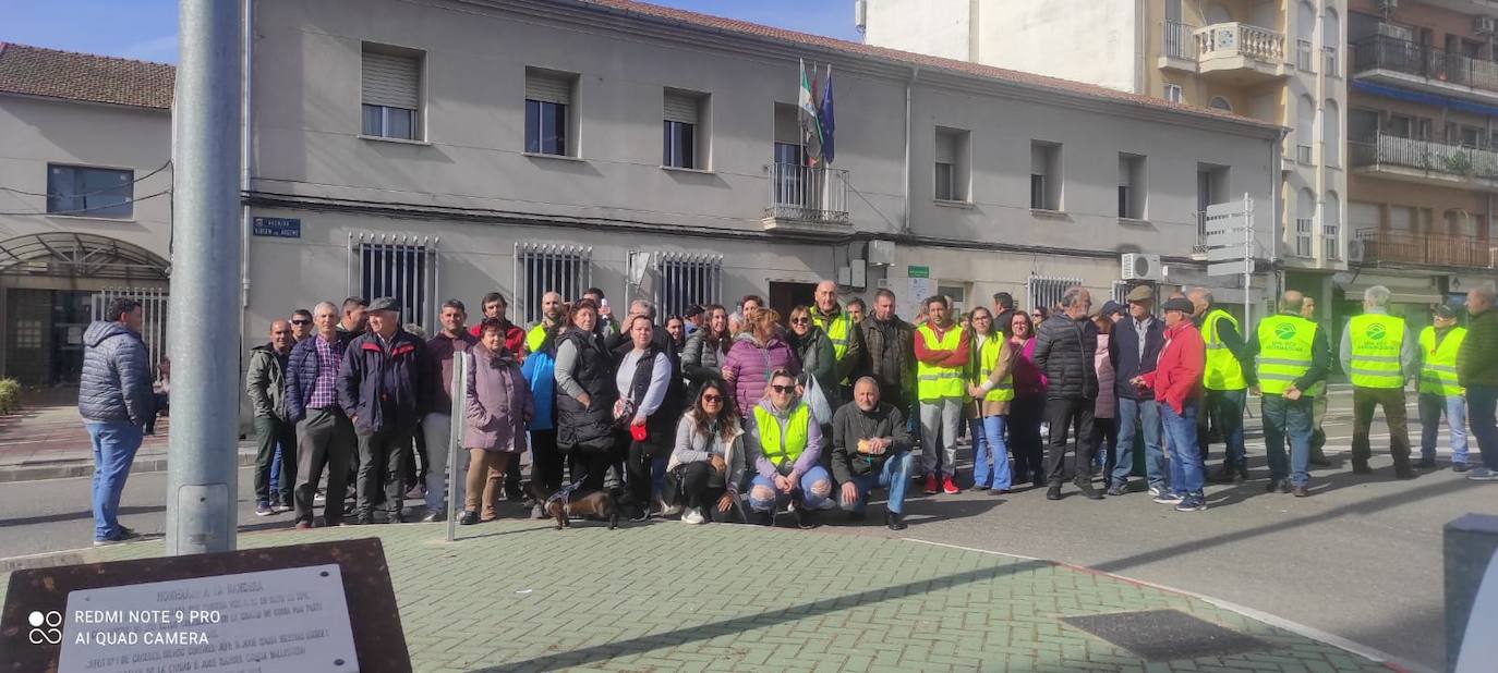 Agricultores de Coria se manifiestan en el casco urbano de la ciudad