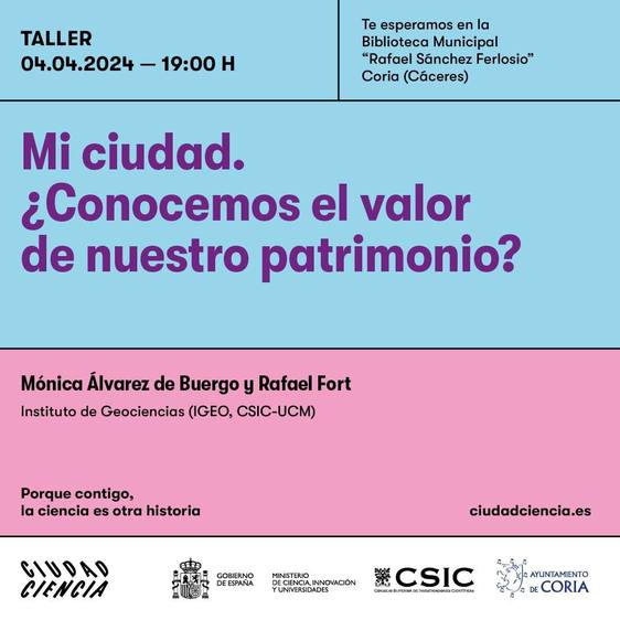 La Biblioteca Municipal acoge la conferencia de Mónica Álvarez de Buergo y Rafael Fort del Instituto de Geociencias