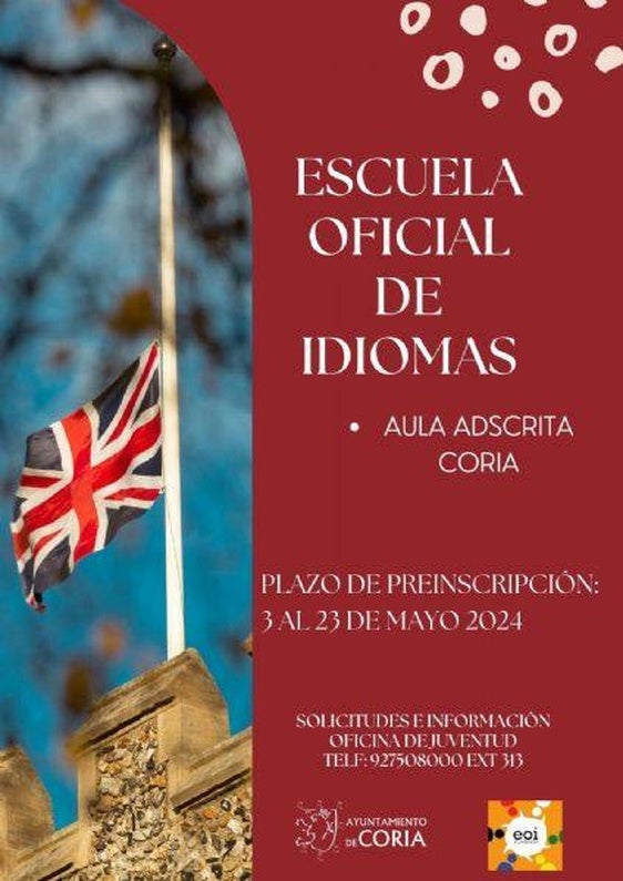 Ya puedes preincribirte en la Escuela OFicial de Idiomas de Coria