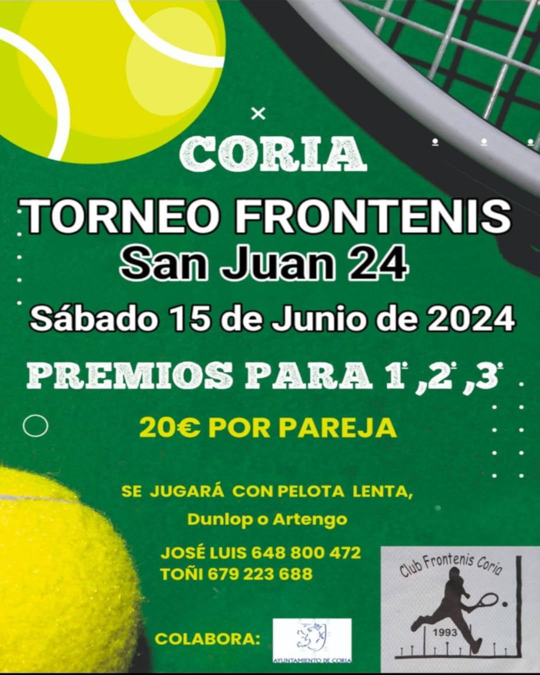 Hoy se juega el torneo de Frontenis San Juan 2024 en Coria