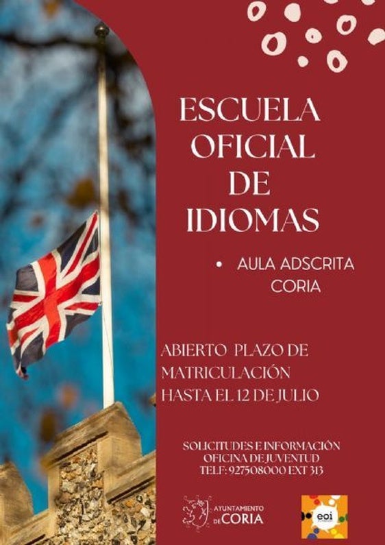 Abierto el plazo de matriculación en la Escuela Oficial de Idiomas de Coria