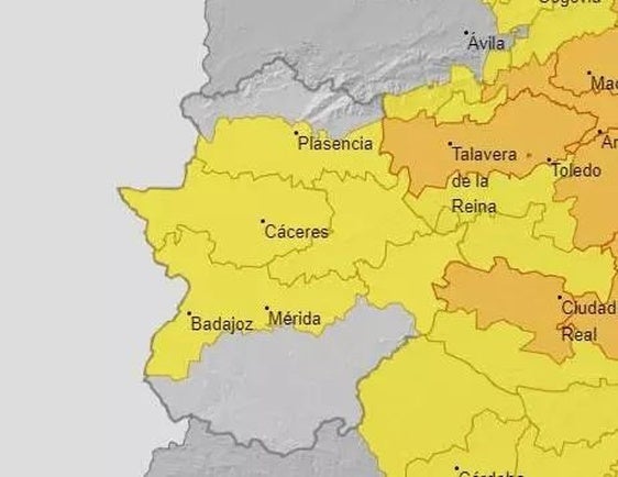 Varias comarcas de Extremadura permanecerán este martes con aviso amarillo por temperaturas de hasta 38 grados