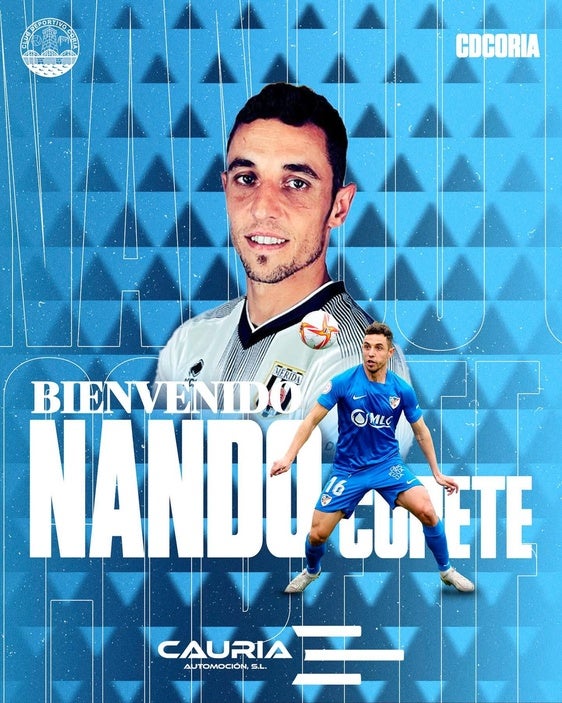 El CD Coria refuerza su delantera con la incorporación de Nando Copete