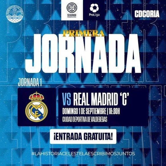 El CD Coria debuta en Liga con entrada gratuita contra el Real Madrid 'C'