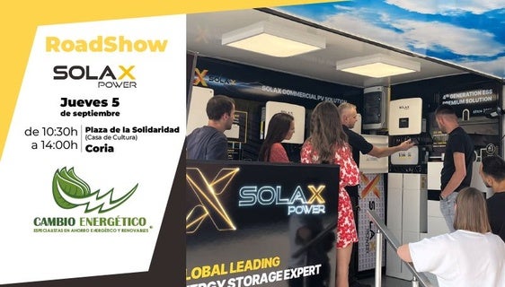 Cambio Energético trae el RoadShow de Solax este jueves día 5 a Coria 