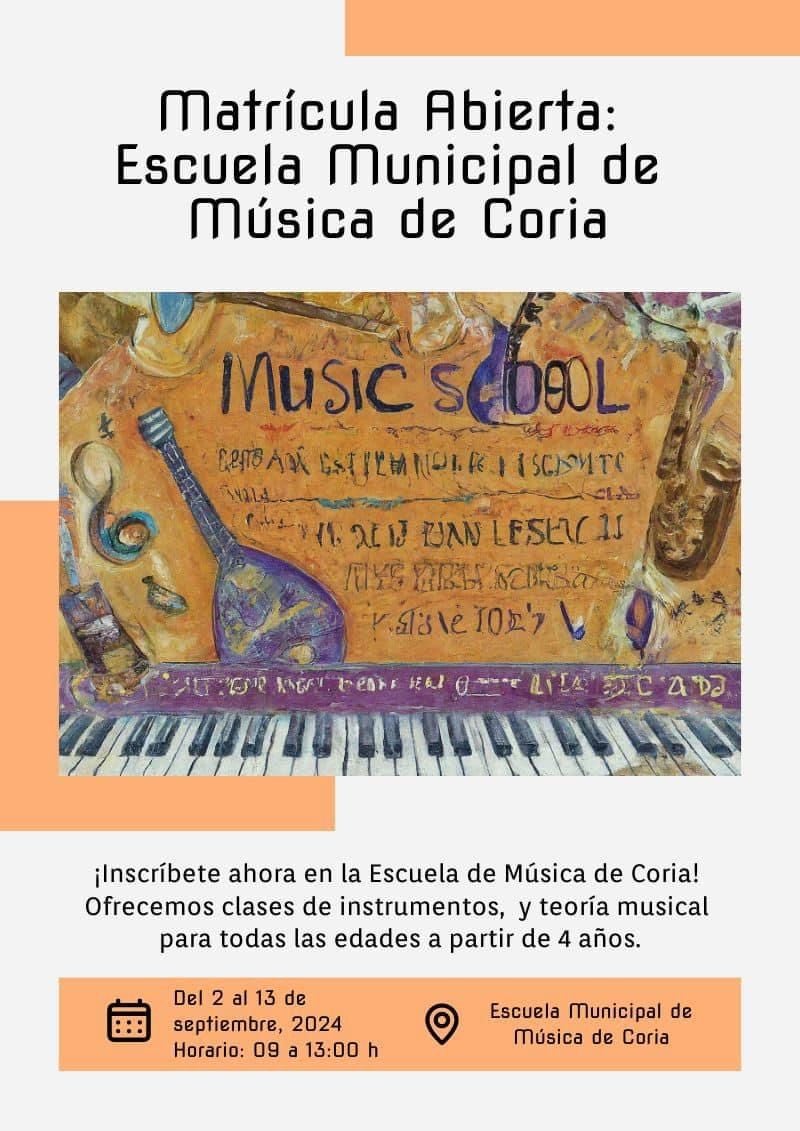 Últimos días para matricularse en la Escuela Municipal de Música de Coria